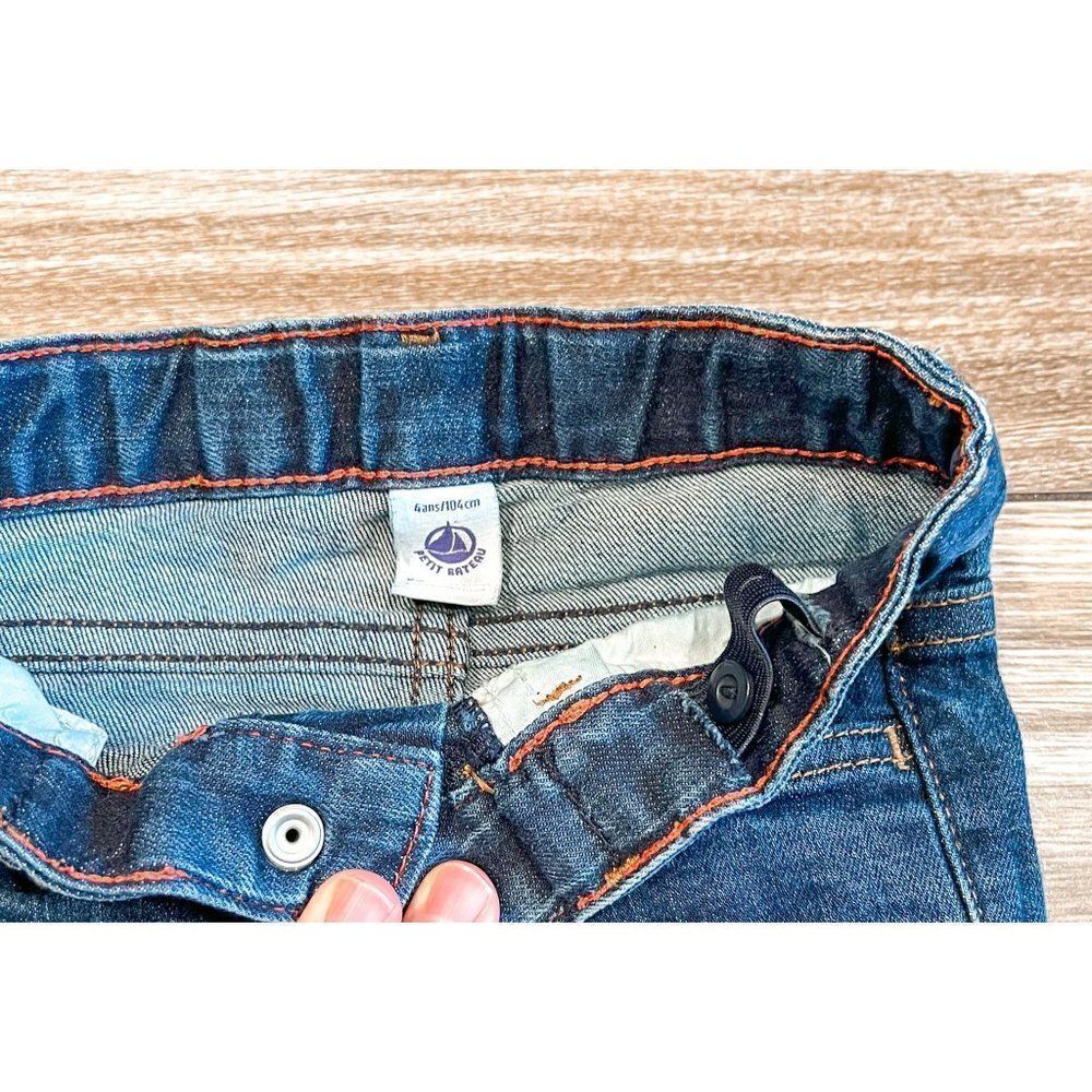 Petit Bateau Girls Denim Jeans, Size 4 - Picture 3 of 6